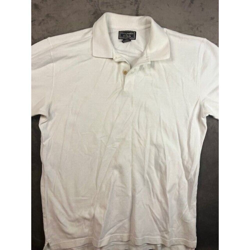 Abercrombie &‎ Fitch Men's Medium Shirt White Polo Vintage